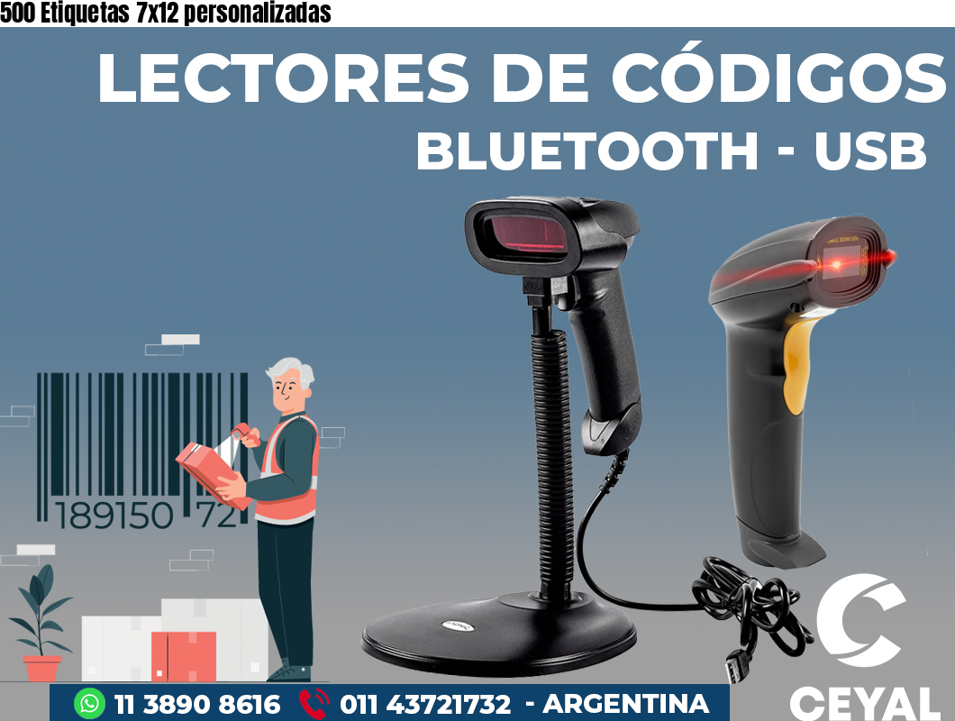 500 Etiquetas 7x12 personalizadas