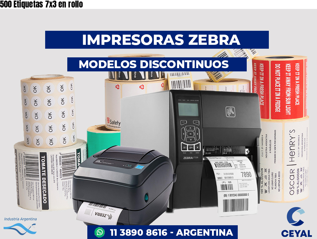 500 Etiquetas 7x3 en rollo
