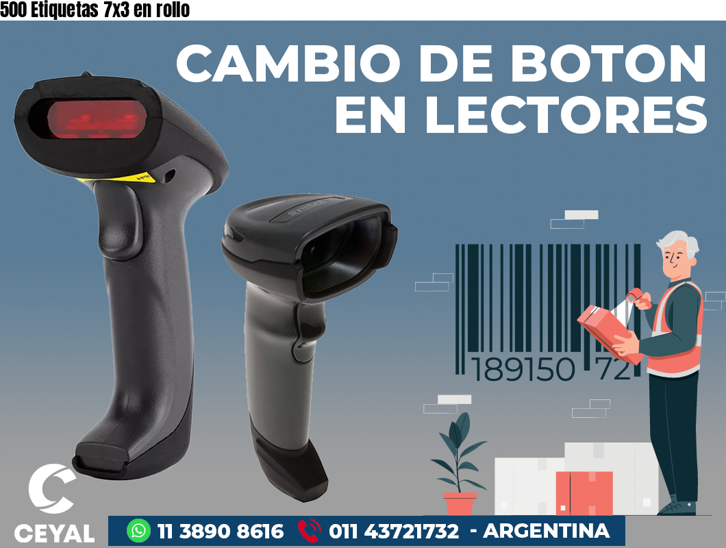 500 Etiquetas 7x3 en rollo