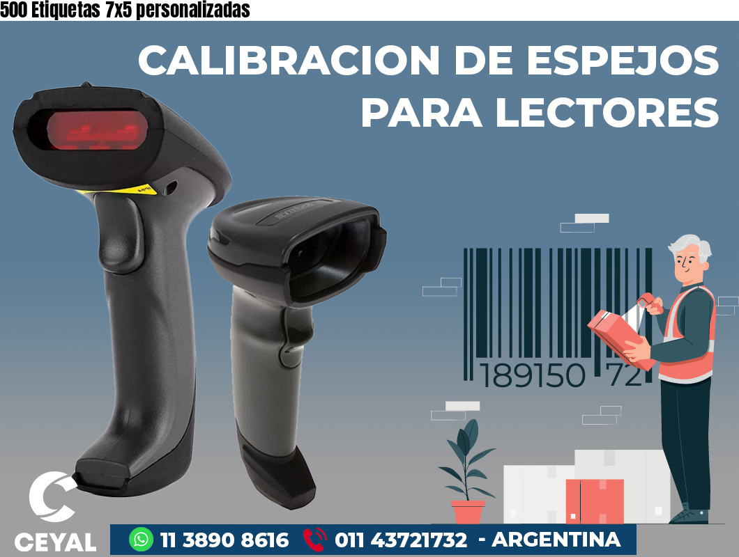 500 Etiquetas 7x5 personalizadas