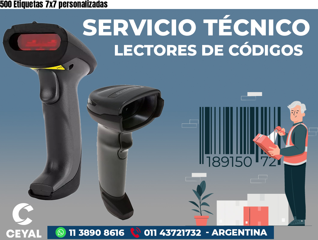 500 Etiquetas 7x7 personalizadas