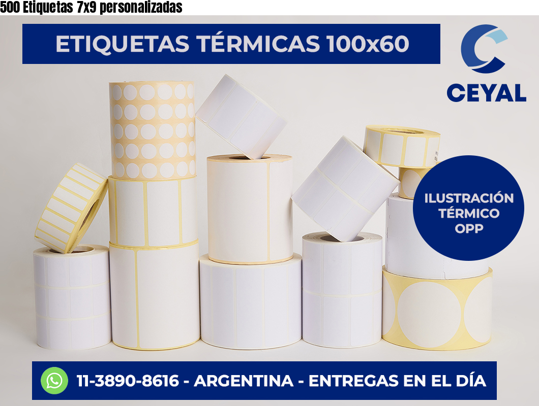 500 Etiquetas 7×9 personalizadas