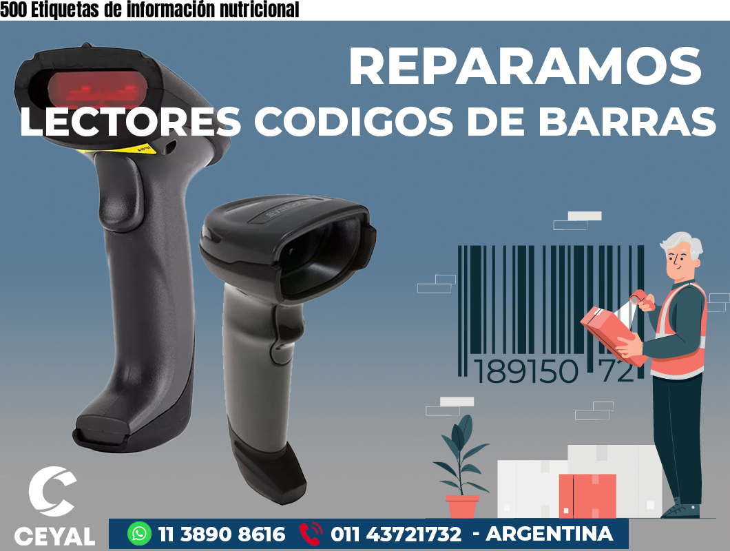 500 Etiquetas de información nutricional
