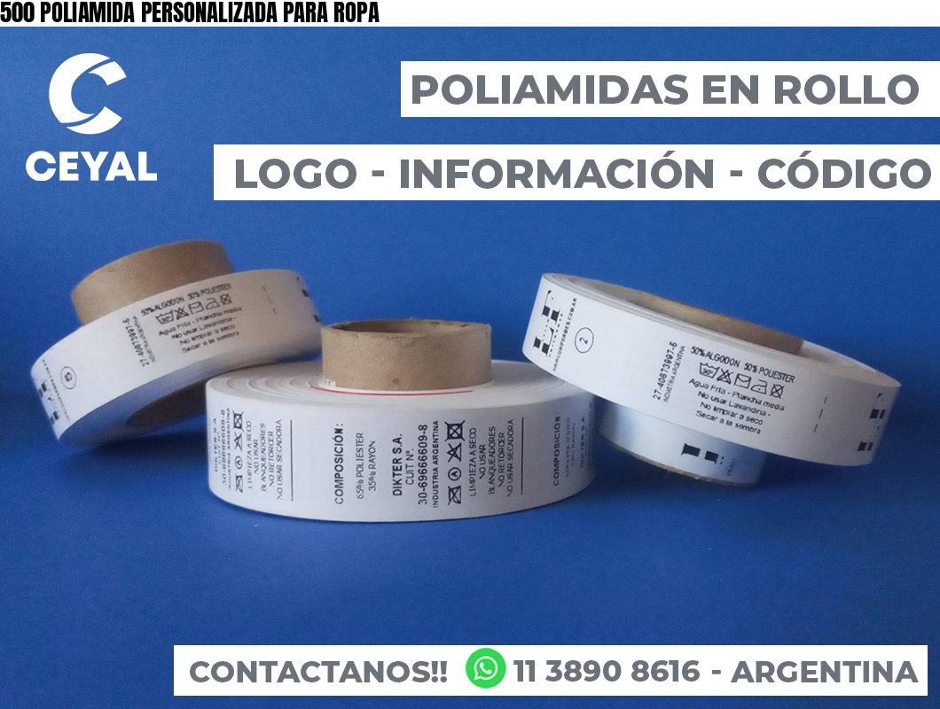 500 POLIAMIDA PERSONALIZADA PARA ROPA