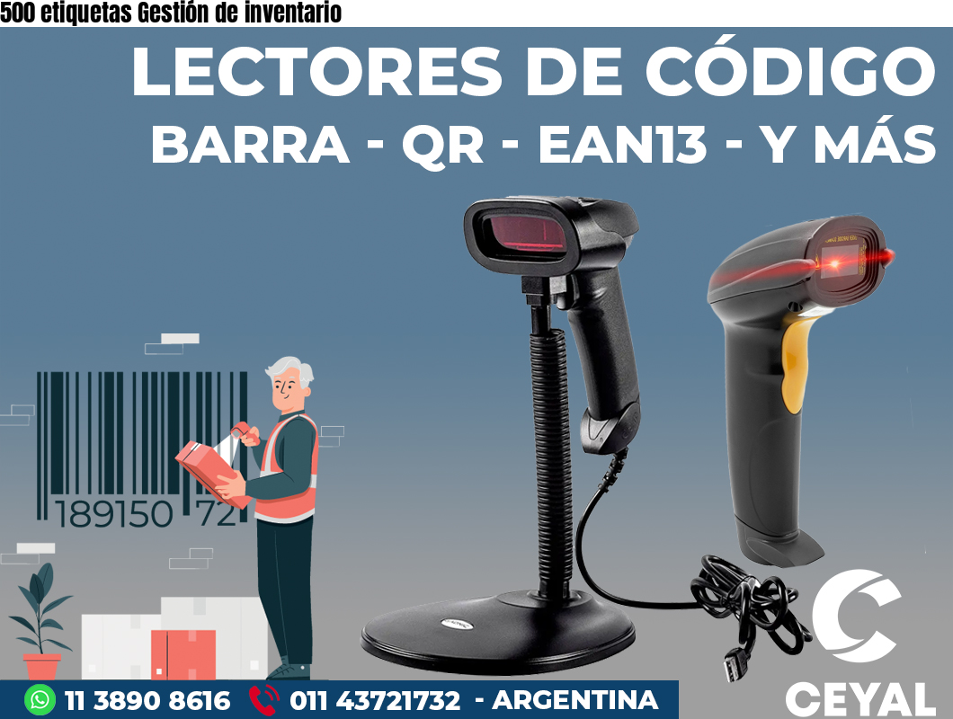 500 etiquetas Gestión de inventario
