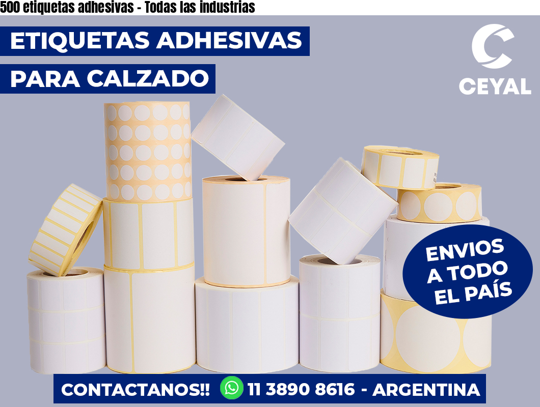 500 etiquetas adhesivas - Todas las industrias