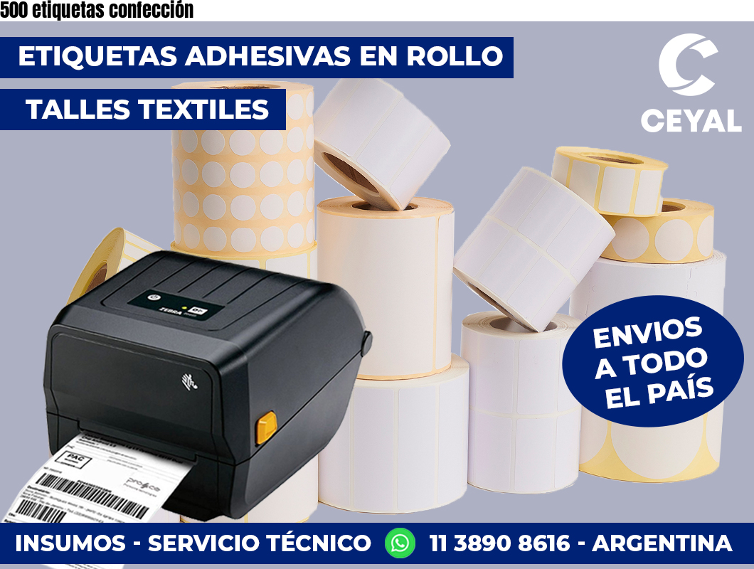500 etiquetas confección