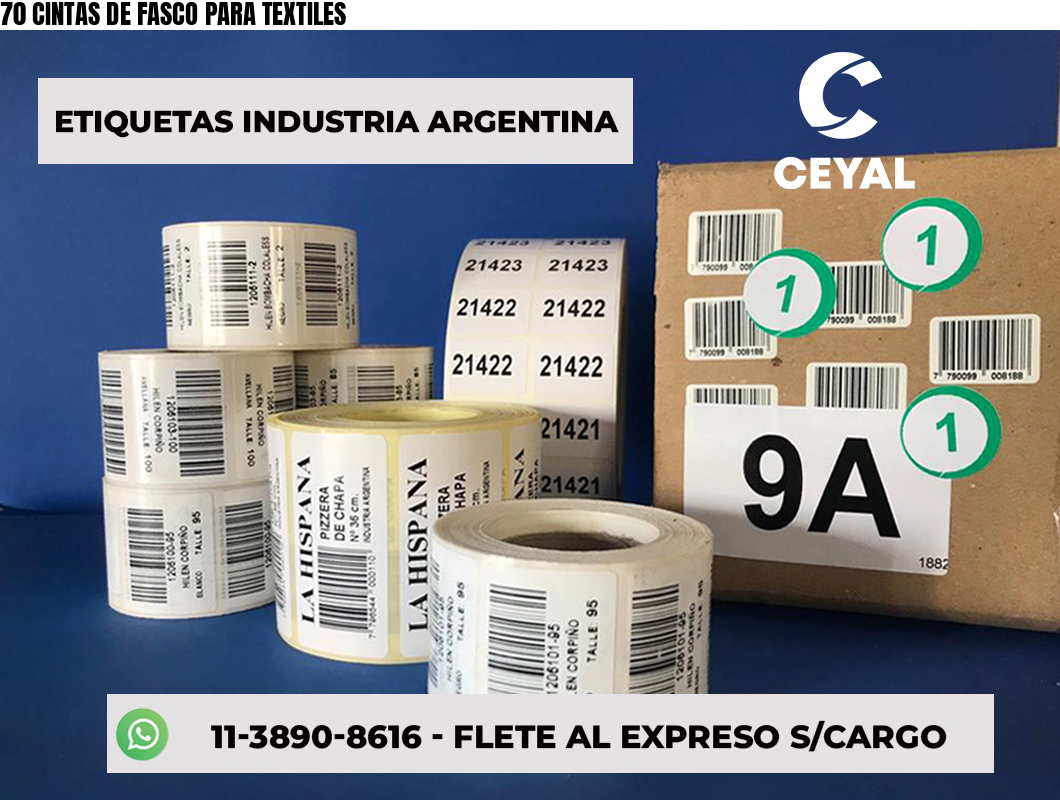 70 CINTAS DE FASCO PARA TEXTILES