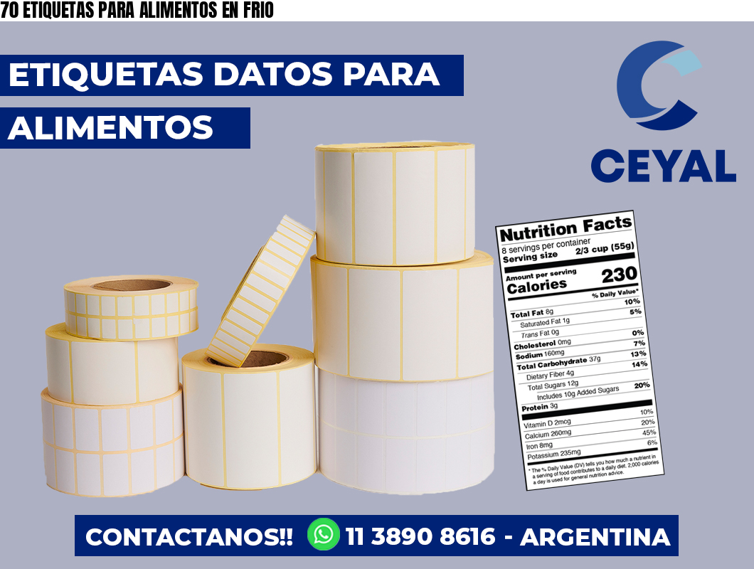 70 ETIQUETAS PARA ALIMENTOS EN FRIO
