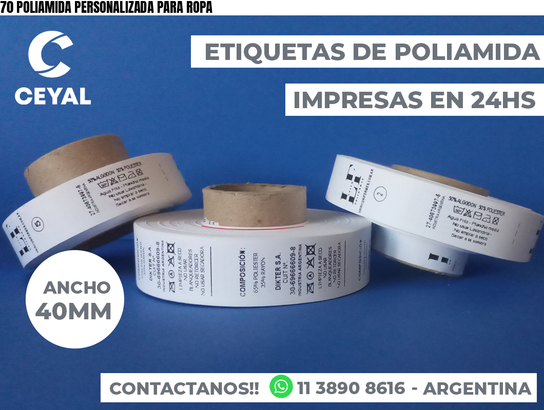 70 POLIAMIDA PERSONALIZADA PARA ROPA