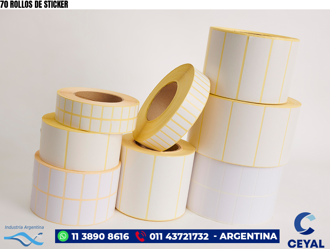 70 ROLLOS DE STICKER