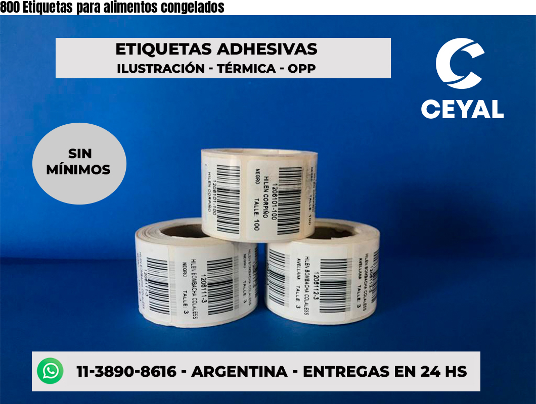 800 Etiquetas para alimentos congelados