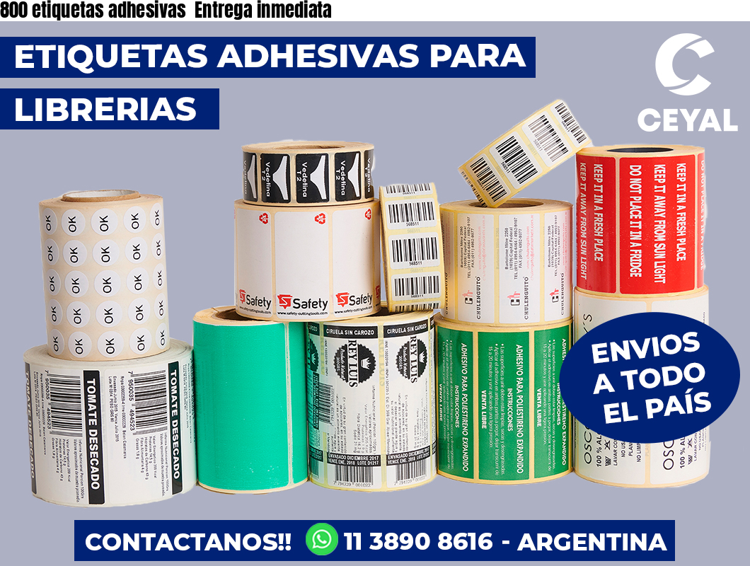 800 etiquetas adhesivas Entrega inmediata