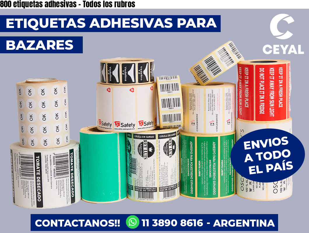 800 etiquetas adhesivas – Todos los rubros