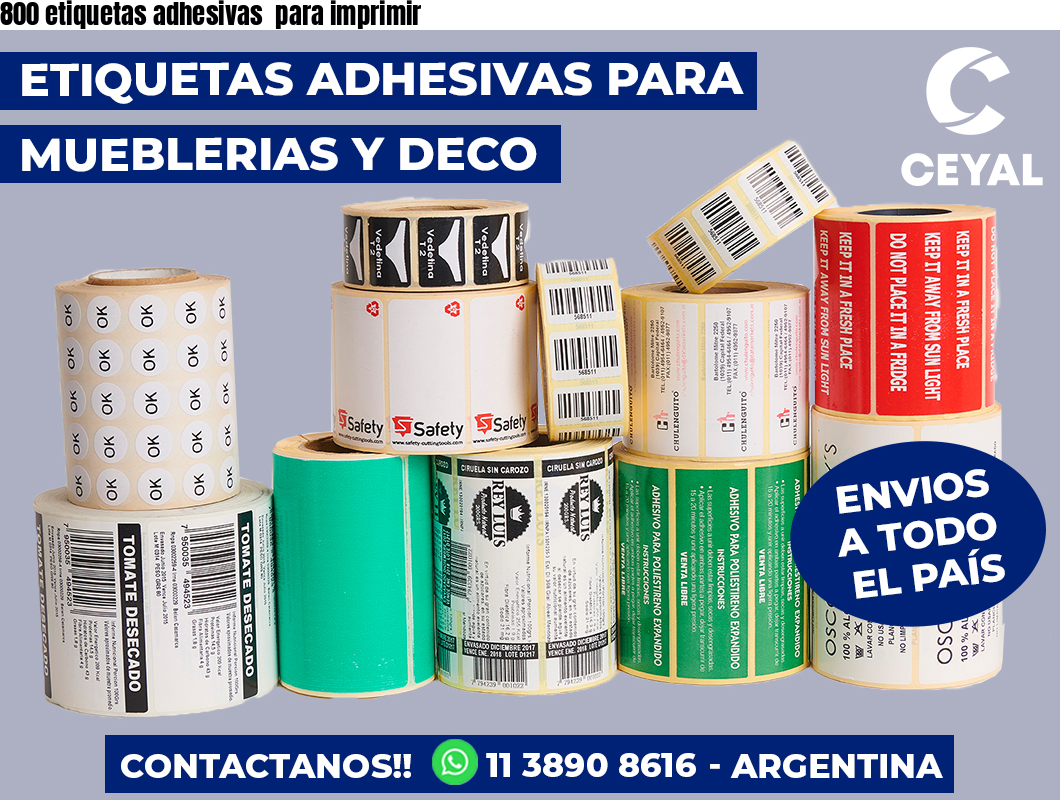 800 etiquetas adhesivas  para imprimir