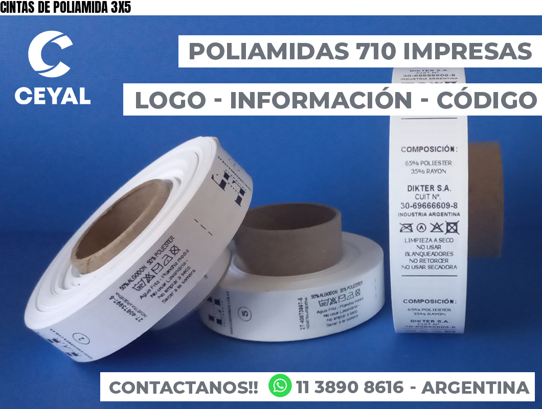 CINTAS DE POLIAMIDA 3X5