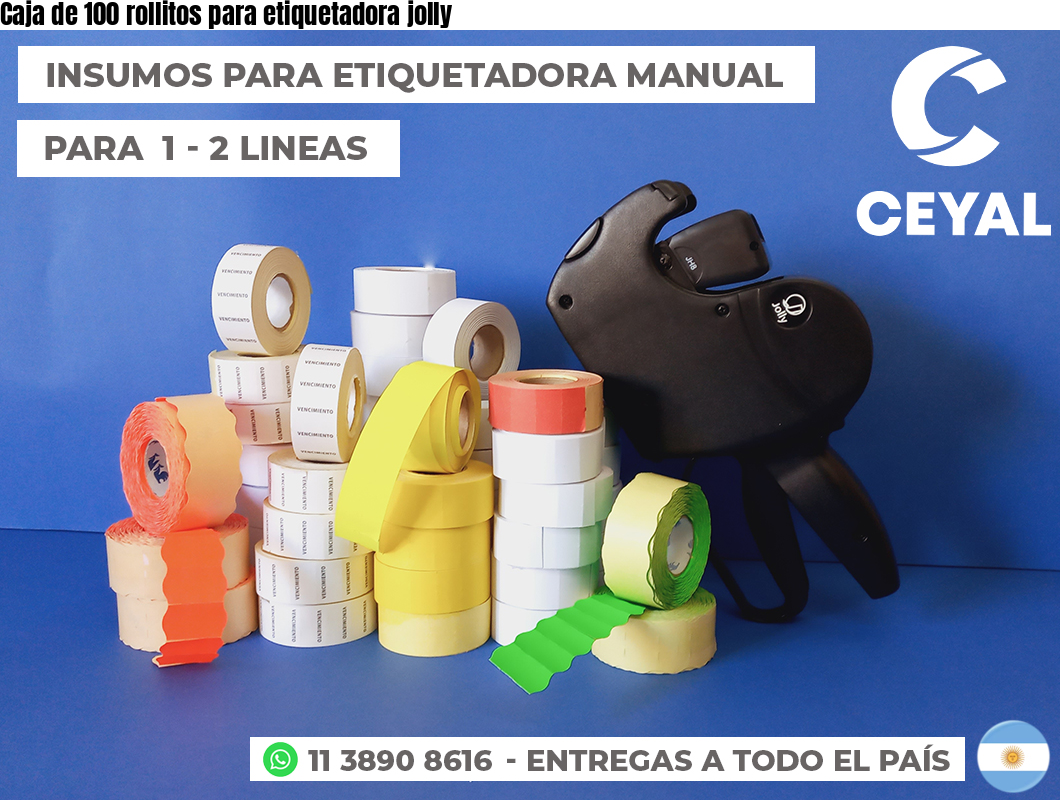 Caja de 100 rollitos para etiquetadora jolly