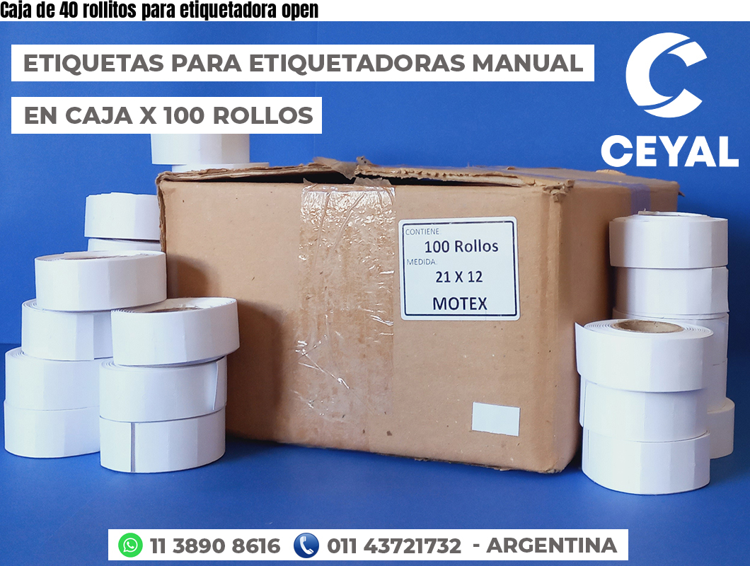 Caja de 40 rollitos para etiquetadora open