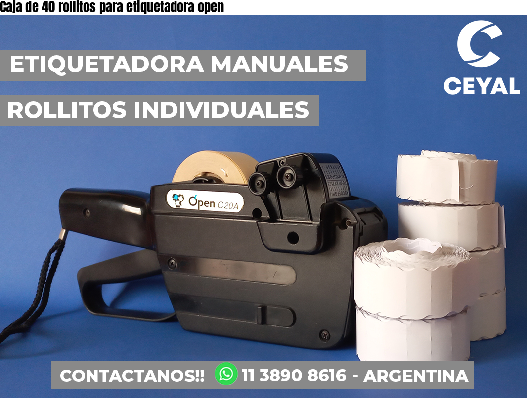 Caja de 40 rollitos para etiquetadora open