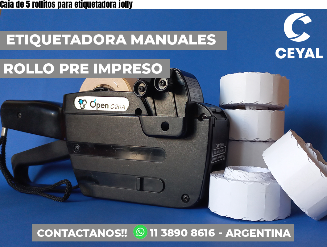 Caja de 5 rollitos para etiquetadora jolly