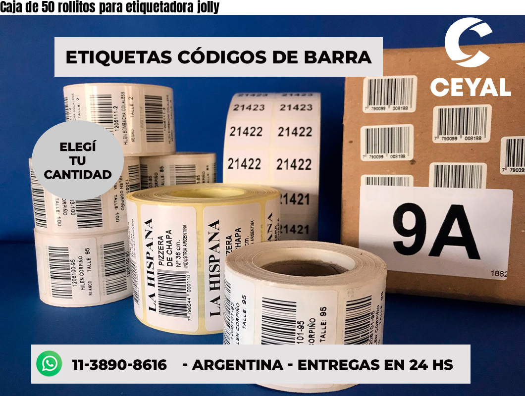 Caja de 50 rollitos para etiquetadora jolly