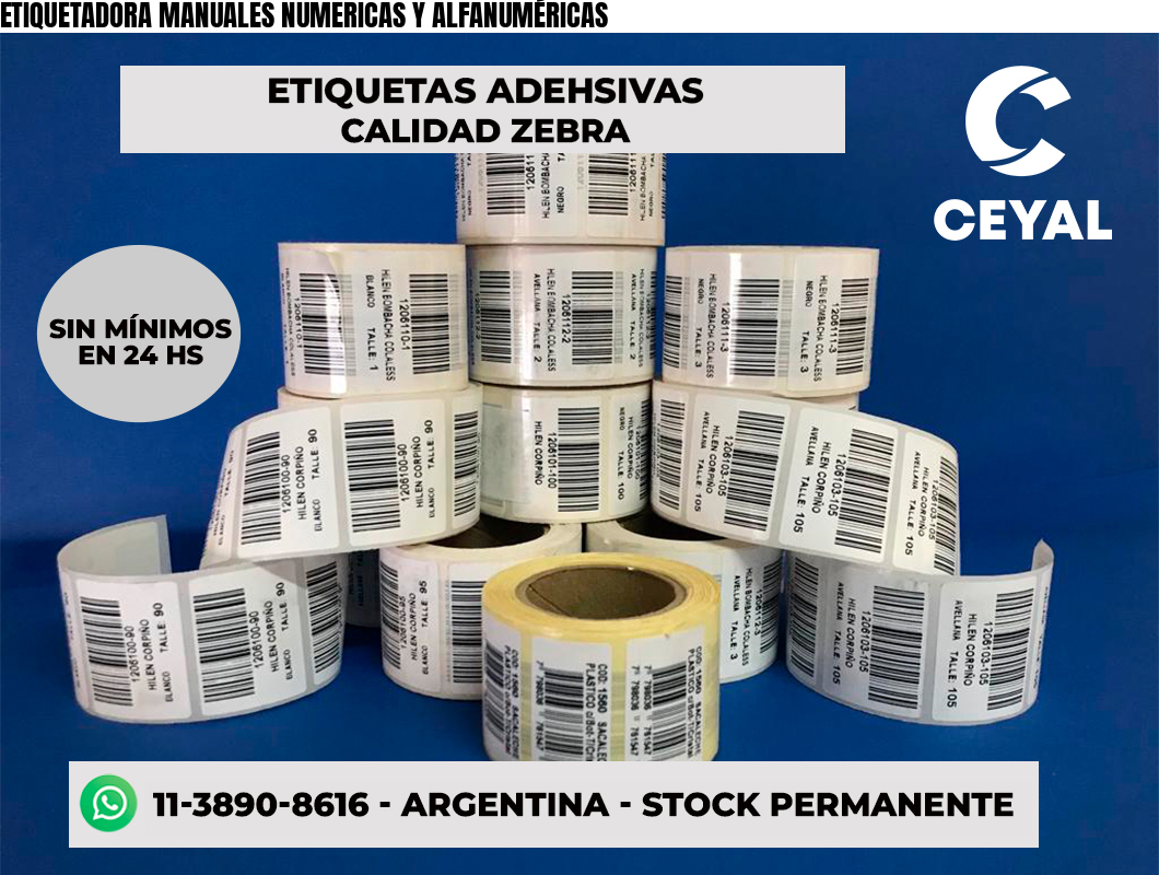ETIQUETADORA MANUALES NUMERICAS Y ALFANUMÉRICAS