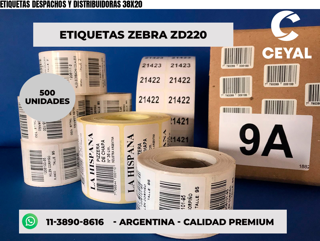 ETIQUETAS DESPACHOS Y DISTRIBUIDORAS 38X20
