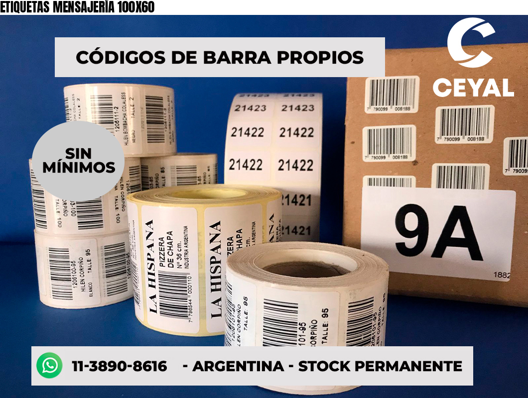 ETIQUETAS MENSAJERÍA 100X60