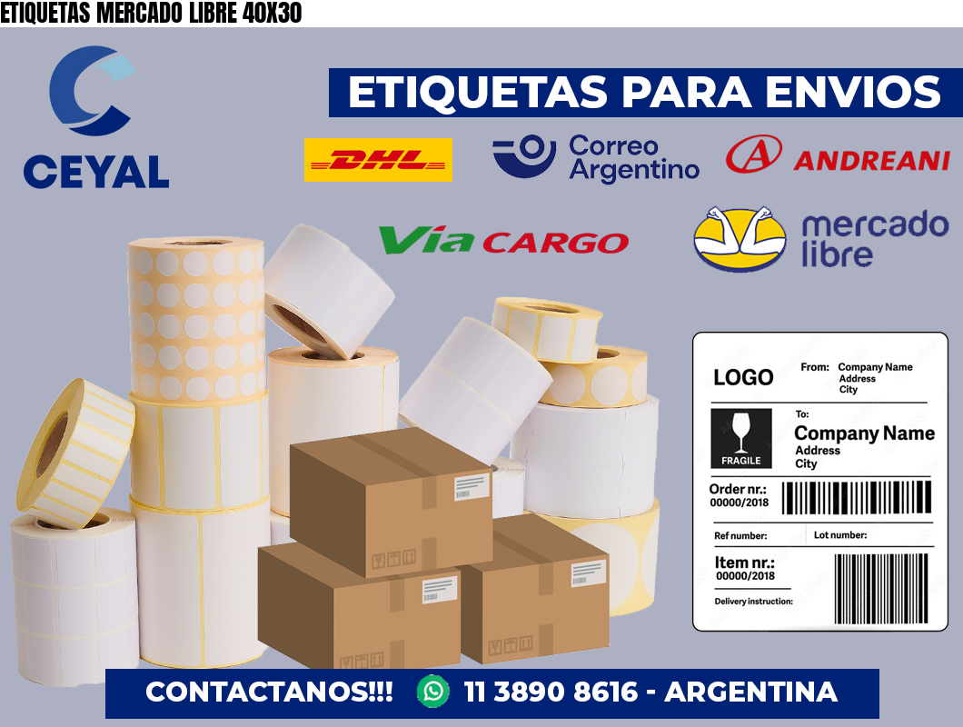 ETIQUETAS MERCADO LIBRE 40X30