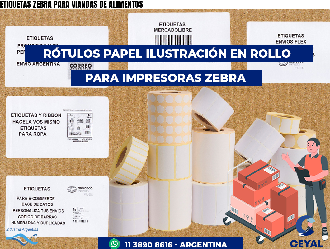 ETIQUETAS ZEBRA PARA VIANDAS DE ALIMENTOS