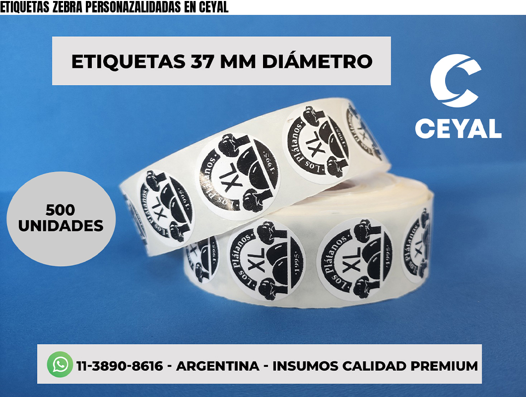 ETIQUETAS ZEBRA PERSONAZALIDADAS EN CEYAL