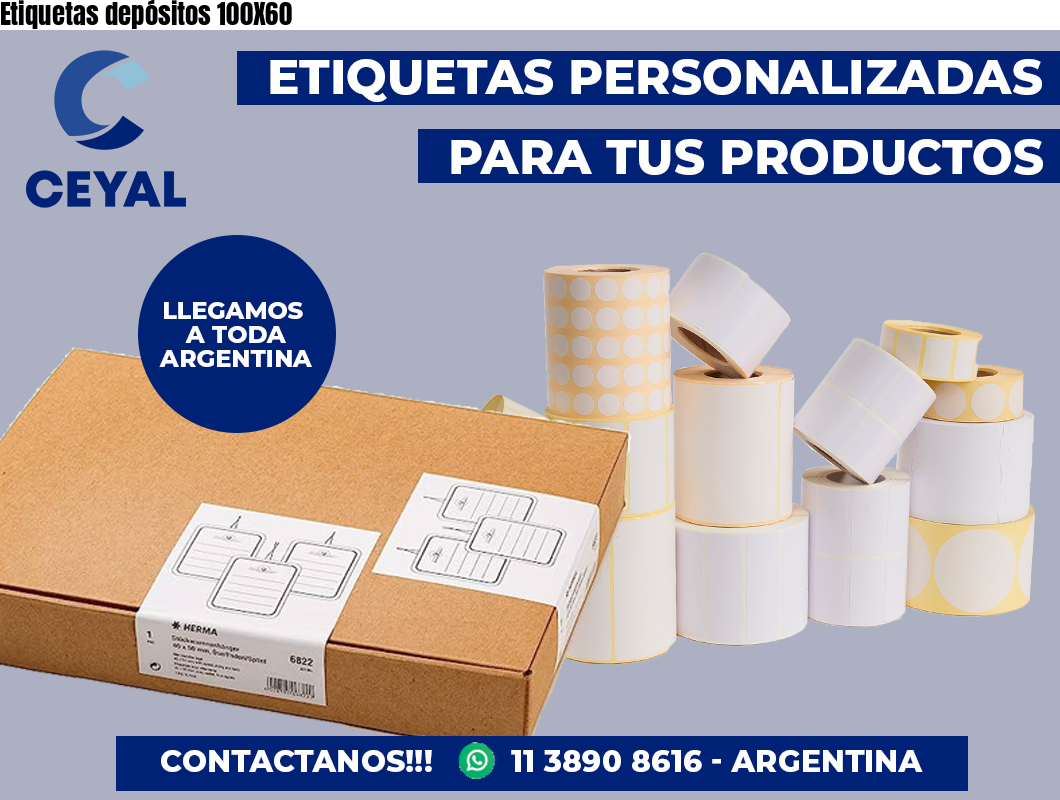 Etiquetas depósitos 100X60