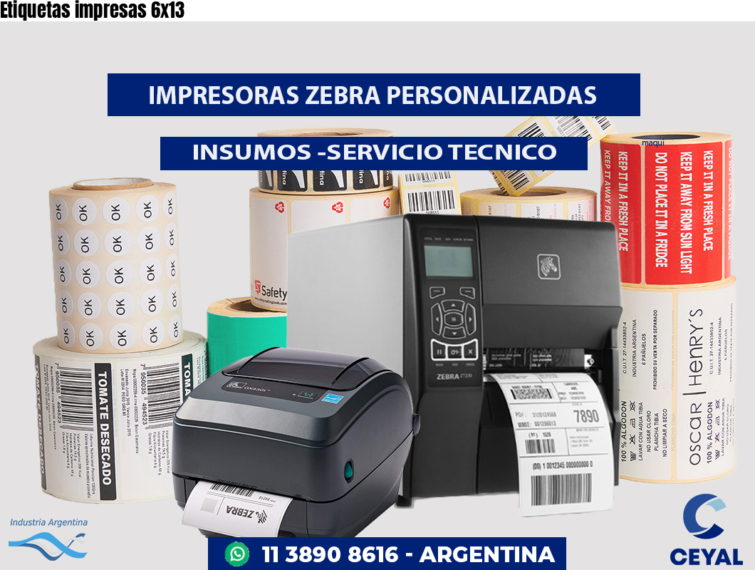 Etiquetas impresas 6x13 