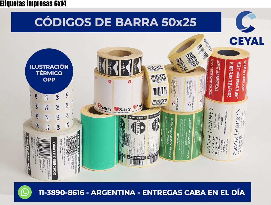 Etiquetas impresas 6×14