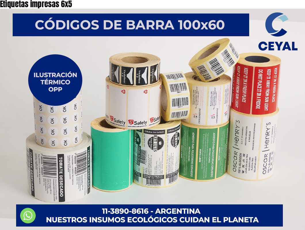 Etiquetas impresas 6×5