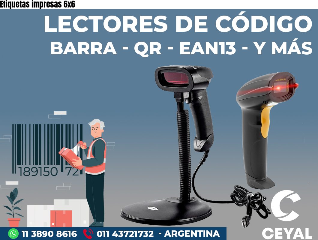 Etiquetas impresas 6x6