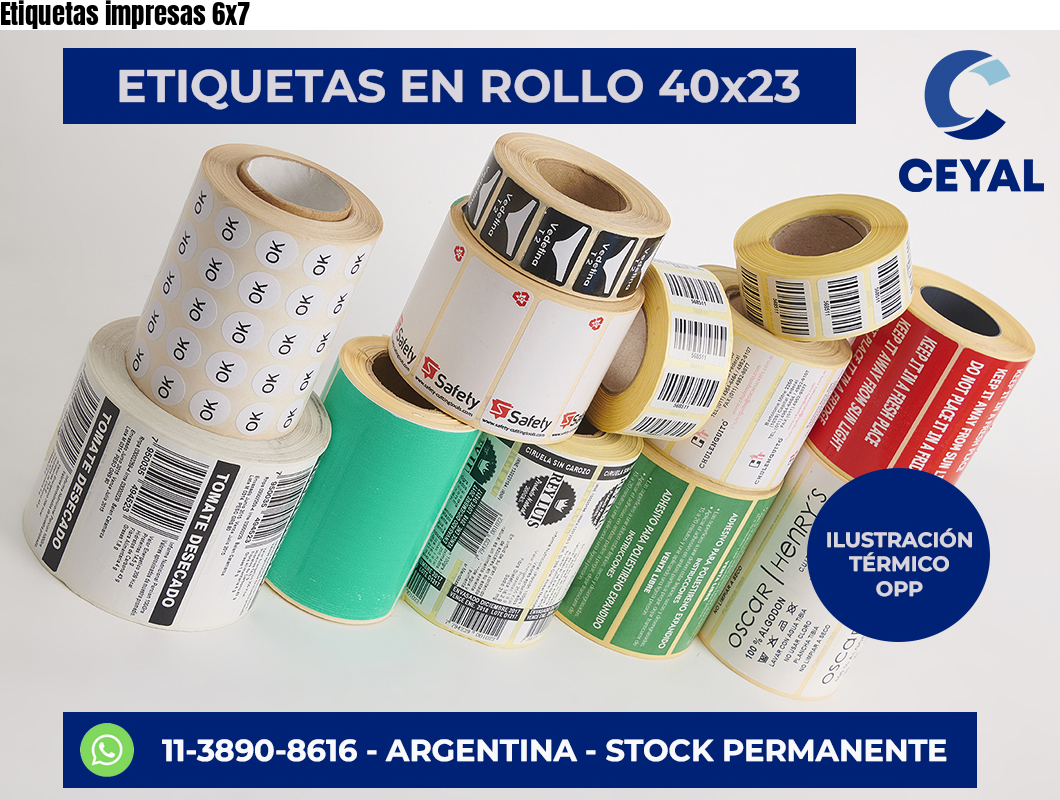 Etiquetas impresas 6×7