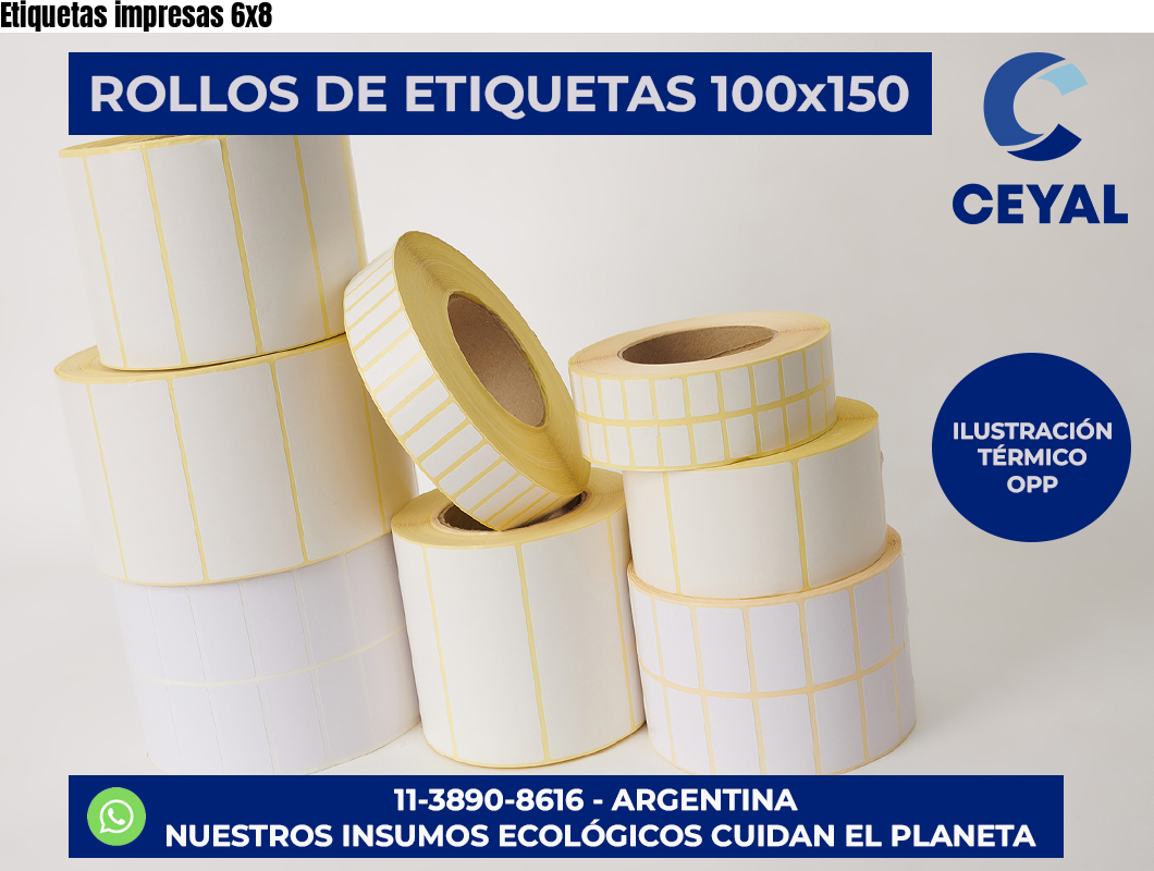 Etiquetas impresas 6×8