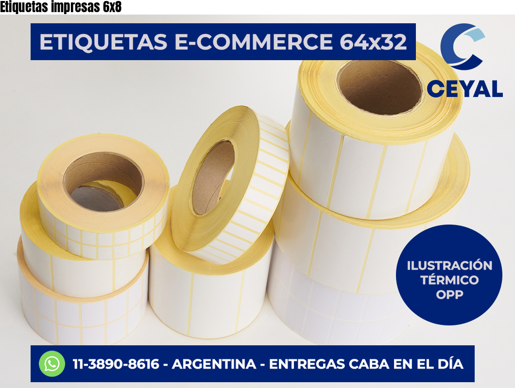 Etiquetas impresas 6×8