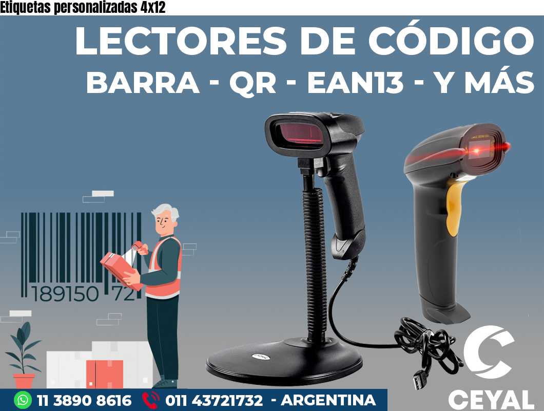 Etiquetas personalizadas 4x12