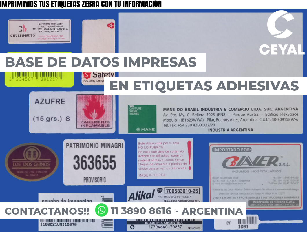 IMPRIMIMOS TUS ETIQUETAS ZEBRA CON TU INFORMACIÓN