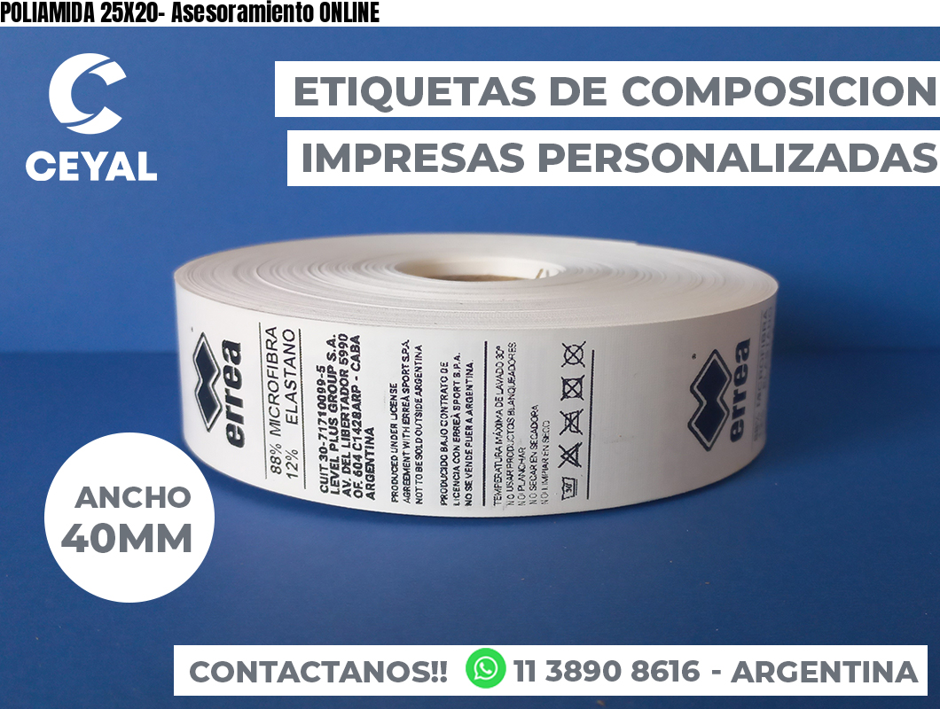 POLIAMIDA 25X20- Asesoramiento ONLINE