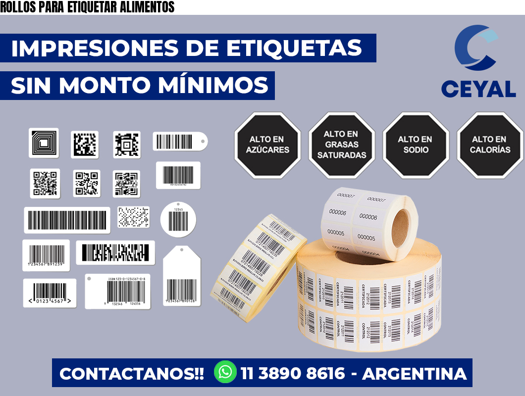 ROLLOS PARA ETIQUETAR ALIMENTOS