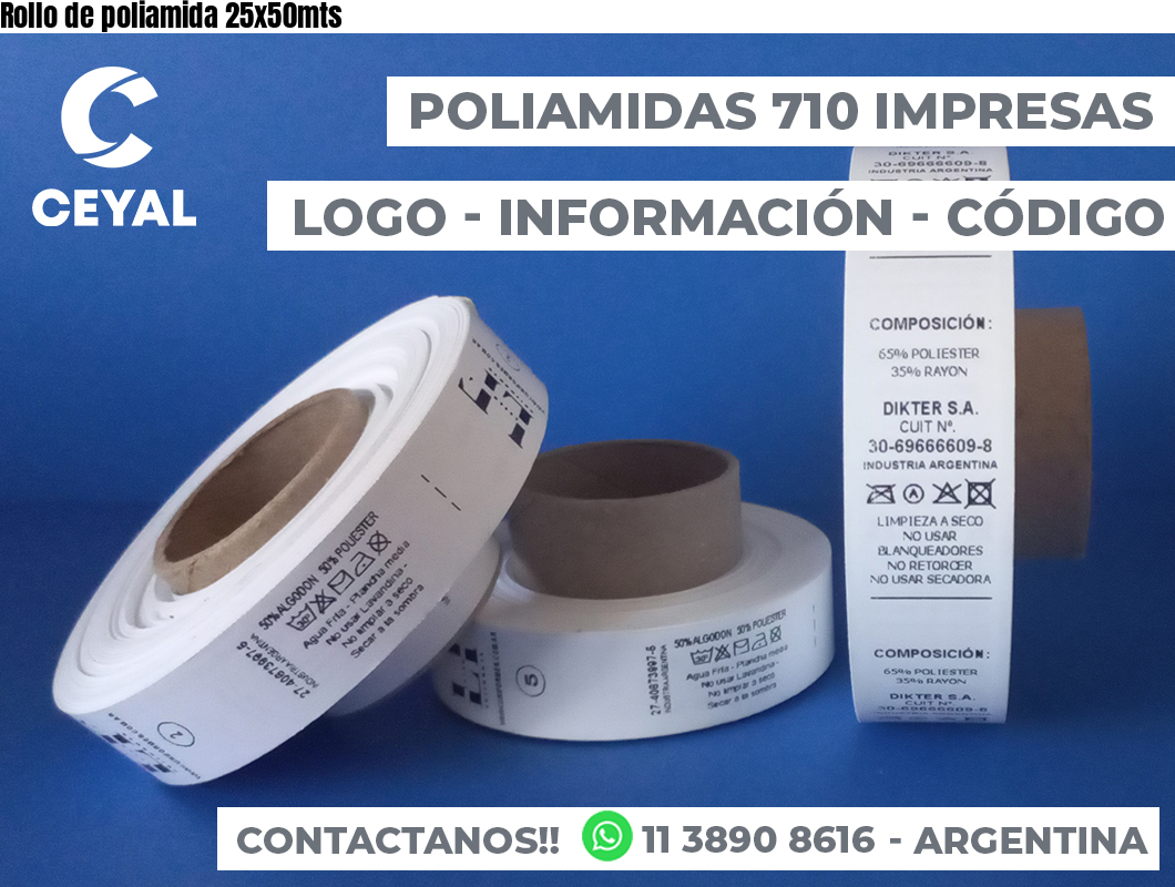 Rollo de poliamida 25x50mts