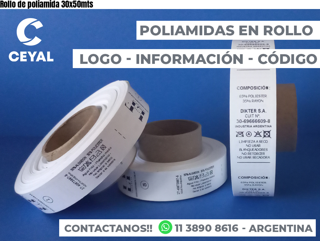 Rollo de poliamida 30x50mts