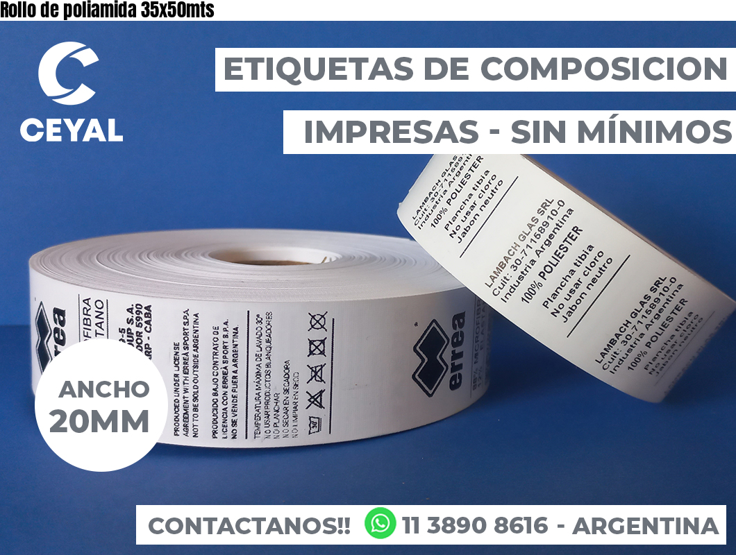 Rollo de poliamida 35x50mts