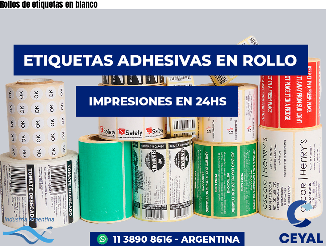 Rollos de etiquetas en blanco