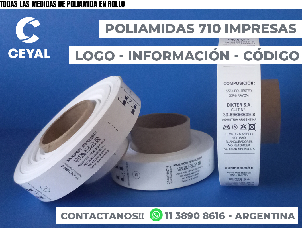 TODAS LAS MEDIDAS DE POLIAMIDA EN ROLLO