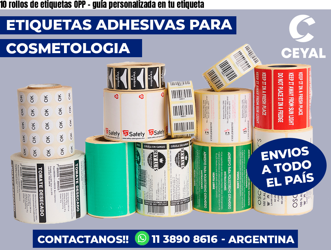 10 rollos de etiquetas OPP – guía personalizada en tu etiqueta