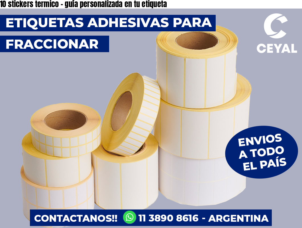 10 stickers termico - guía personalizada en tu etiqueta